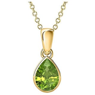                       5 Carat Natural Stone Gold Plated Peridot Pendant without chain for unisex by CEYLONMINE                                              