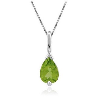                       5 ratti Natural Lab certified Stone Silver Peridot Pendant without chain by CEYLONMINE                                              