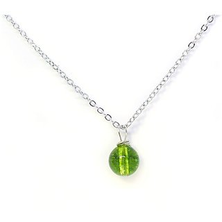 6.5 Ratti Peridot pure Silver Adjustable Pendant without chain for Unisex by CEYLONMINE 6.5 Ratti Peridot pure Silver Adjustable Pendant without chain for Unisex by CEYLONMINE