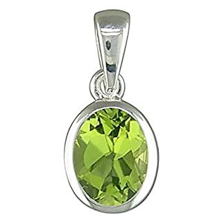                       6.25 ratti Silver Adjustable Peridot Pendant without chain for unisex by CEYLONMINE                                              