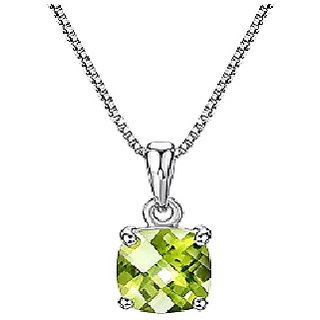 6.25 ratti stone pure Peridot Silver Pendant without chain for unisex by CEYLONMINE 6.25 ratti stone pure Peridot Silver Pendant without chain for unisex by CEYLONMINE