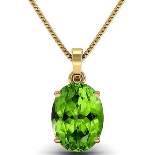                       100% Natural 5 carat Peridot Gold Plated Pendant without chain by CEYLONMINE                                              