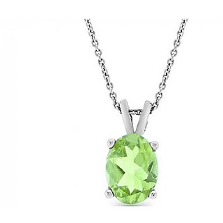Natural Peridot 6.25 Carat Adjustable silver Pendant without chain by CEYLONMINE Natural Peridot 6.25 Carat Adjustable silver Pendant without chain by CEYLONMINE