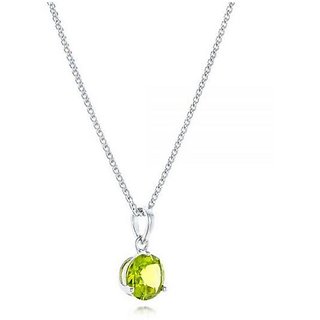                      6 ratti Natural Lab certified Stone silver Peridot Pendant without chain by CEYLONMINE                                              