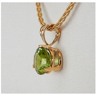 5.25 ratti Gold Plated Adjustable Peridot Pendant without chain for unisex by CEYLONMINE 5.25 ratti Gold Plated Adjustable Peridot Pendant without chain for unisex by CEYLONMINE
