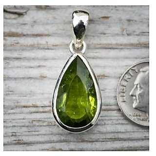                       6.5 ratti natural Peridot Stone pure Silver Pendant without chain for unisex by CEYLONMINE                                              