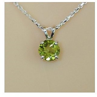                       6 carat pure Peridot Silver Pendant without chain by CEYLONMINE                                              