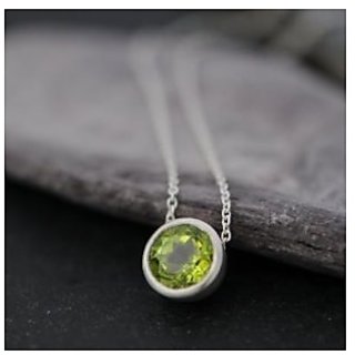                       100% Natural 6 carat Peridot Silver Pendant without chain by CEYLONMINE                                              