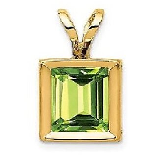                      6 ratti Stone 100% Natural Peridot Gold Plated Pendant without chain by CEYLONMINE                                              