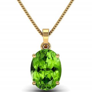                       100% Natural 6 carat Peridot Gold Plated Pendant without chain by CEYLONMINE                                              