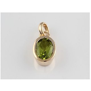                       6 ratti Natural Lab certified Stone Gold Plated Peridot Pendant without chain by CEYLONMINE                                              