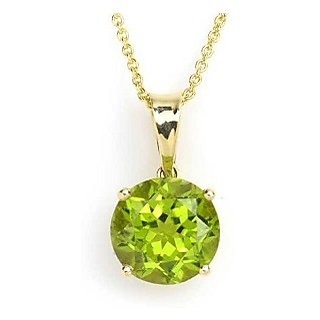                       6 Ratti Peridot Pendant With Natural Moti Gold Plated Stone Pendant without chain by CEYLONMINE                                              