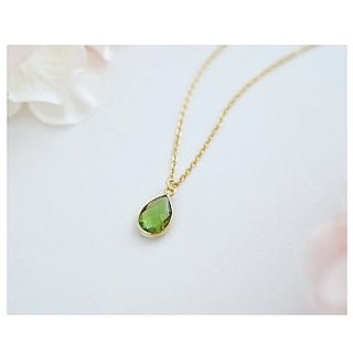                       6 Ratti Peridot Pendant with Natural Gold Plated Peridot Stone without chain by CEYLONMINE                                              