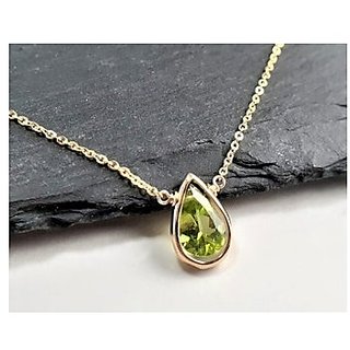                       Gold Plated Peridot Stone Pendant 6.25 carat without chain by CEYLONMINE                                              