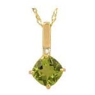                      6.5 Ratti Peridot Gold Plated Adjustable Pendant without chain for Unisex by CEYLONMINE                                              