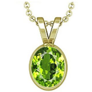 6 RATTI Gold Plated Adjustable Peridot Pendant without chain by CEYLONMINE 6 RATTI Gold Plated Adjustable Peridot Pendant without chain by CEYLONMINE