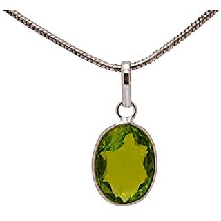                       7 carat only Peridot Pendant with Natural Peridot & Lab Certified Silver Peridot by CEYLONMINE                                              