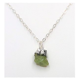                       Natural Peridot 7.25 Carat  Adjustable Silver Pendant without chain  by CEYLONMINE                                              