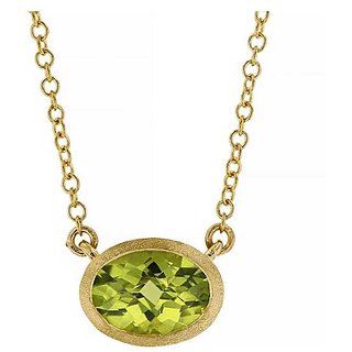                       Peridot drop Crown Pendant in 7 carat sterling Gold Plated without chain by CEYLONMINE                                              