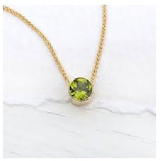                       Sterling Gold Plated 7.5 Carat Classic Peridot Pendant without chain by CEYLONMINE                                              