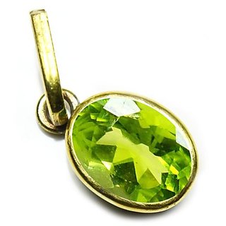                       7.25 Ratti Gold Plated Original Peridot Pendant without chain Lab Certified Stone by CEYLONMINE                                              