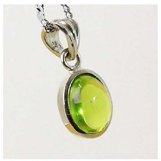                       9.25 carat Natural Silver Adjustable Peridot Pendant without chain by CEYLONMINE                                              