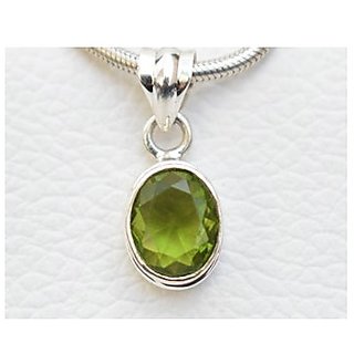 Peridot Pendant 9 Ratti 100 Original Silver Peridot Stone without chain by CEYLONMINE Peridot Pendant 9 Ratti 100 Original Silver Peridot Stone without chain by CEYLONMINE