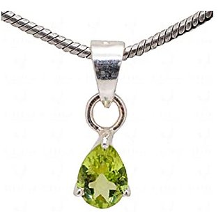 9.25 ratti Silver Adjustable Peridot Pendant without chain for unisex by CEYLONMINE 9.25 ratti Silver Adjustable Peridot Pendant without chain for unisex by CEYLONMINE