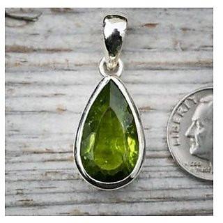                       9.5 ratti natural Peridot Stone pure Silver Pendant without chain for unisex by CEYLONMINE                                              