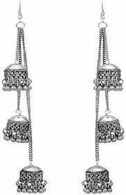 Sparkle  Designer Afghani Kashmiri Tribal Oxidized Dangle Long Earrings for Women and Girls
