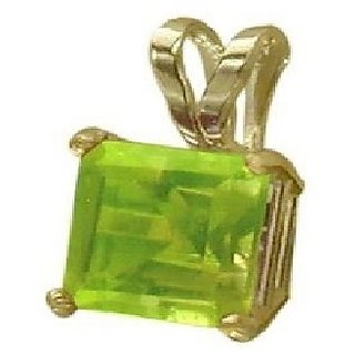                       Natural Peridot 9.25 Carat  Adjustable Gold Plated Pendant without chain  by CEYLONMINE                                              