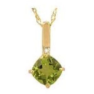                       9.5 Ratti Peridot Gold Plated Adjustable Pendant without chain for Unisex by CEYLONMINE                                              