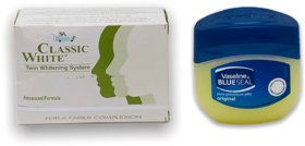 Classic White Soap For Skin Brightening 85gram and Vaseline Original Cream 50gram