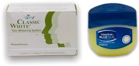 Classic White Soap For Skin Brightening 85gram and Vaseline Original Cream 100gram