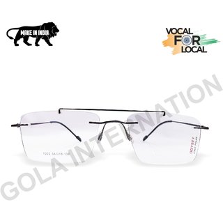 Gola International UNBREAKABLE Anti-glare Protection Zero Power Rimless Spectacles with Anti-glare (Unisex)