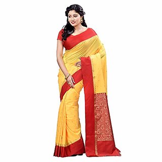                       Desh Bidesh Women`S Bengal Premium Garad Silk Saree Fine Smooth Original Garad With Blouse Pcs                                              