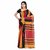 Desh Bidesh Women`S Bengal Khadi Ghicha Handloom Cotton Silk Saree With Blouse Piece (Black Yellow Red)