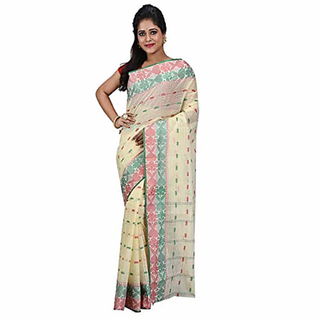 Pure Cotton Handloom Bengali Tant Saree, With Blouse, 6.3 m at Rs 800/piece  in Bengaluru