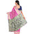 Kanieshka Good Quality Beautiful Ink Pink Silk Saree with Broad Contrast blue Golden Border, Attached Blue color Blouse