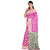 Kanieshka Good Quality Beautiful Ink Pink Silk Saree with Broad Contrast blue Golden Border, Attached Blue color Blouse