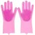 Silicone Kitchen Magic Gloves for Dishwashing Rubber Dish Washing with Brush Cleaning Scrubber Wet and Dry  Glove (Multi