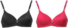 Solid Wirefree Padded Bra Combo Pack of 2