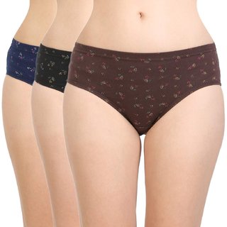 sparkle  Women's Cotton Panty (Pack of 3) (Colors and prints may vary)