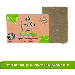                      Secular Organic handmade moringa soap - black head removal soap 75g                                              