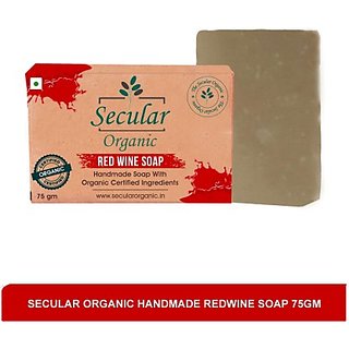                       Secular Organic handmade redwine soap - skin whitening soap 75g                                              