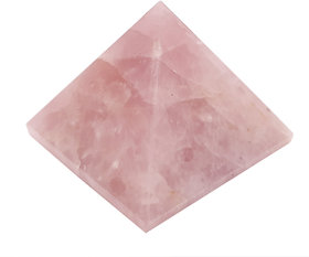 Shubhanjali Natural Rose Quartz Pyramid Stone Pyramid Crystal Pyramid (80-90 Gm)