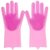 Silicone Dish washing gloves adopted 100 food grade silicone, it is naturally antibacterial not porous like  regular sp