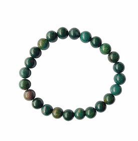 Shubhanjali Natural Blood Stone Bracelet for Men and Women Green  8 mm Round 24 Beads Reiki Healing Crystal Unisex Jewe