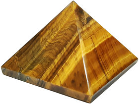 Shubhanjali Natural Tiger Eye Stone Pyramid Crystal Stone Pyramid (90-100 Gm)