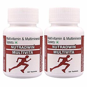 Multivitamin  Multiminerals Antioxidant  Natural Extract Ginseng, Ginkgo Biloba Extract- 60 Tabs (Pack of 2)